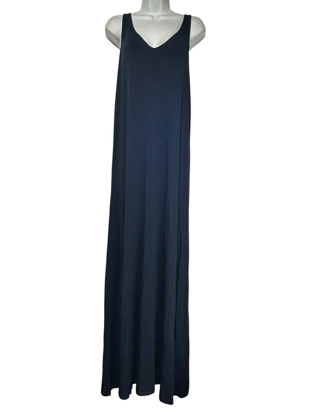 vince Womens Size L blue modal racerback long sleeveless dress